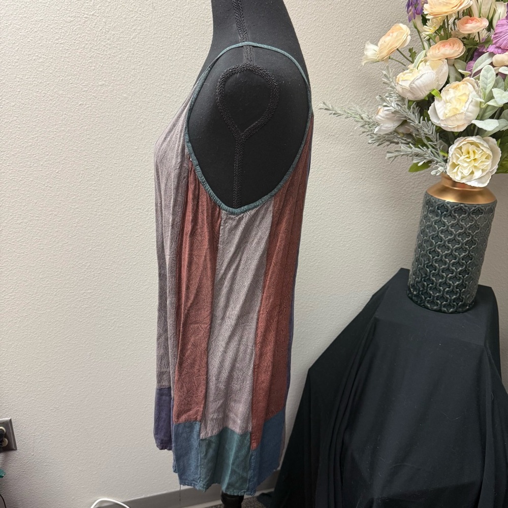 Sacred Threads Boho Patchwork Tank Dress | Rayon Festival Tunic OS - Picture 2 of 7